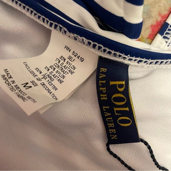 POLO Ralph Lauren Navy White Striped Nautical Tankini 2 Piece MED NWT - Picture 5 of 5